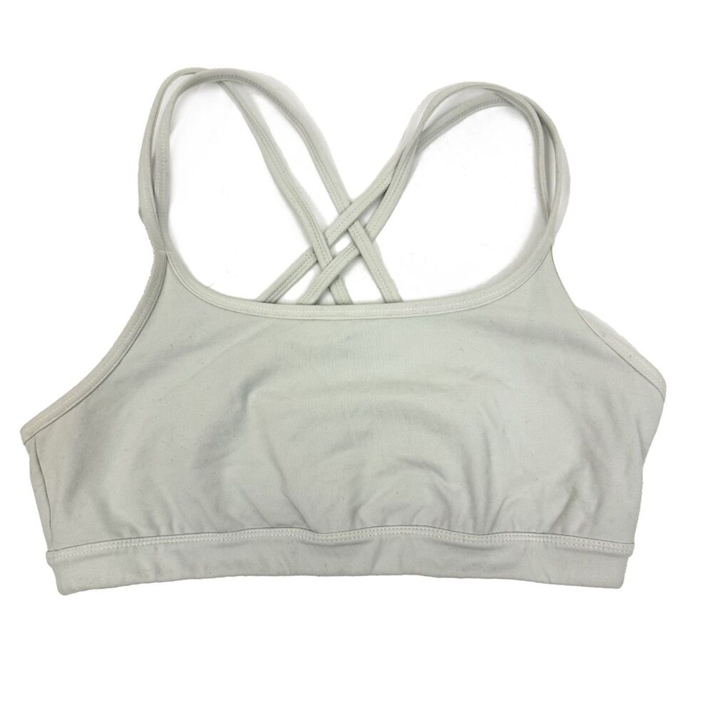 ATHLETA  Hyper Focus Strappy Yoga Sports Bra M Light Blue Sky Athletic EUC B22